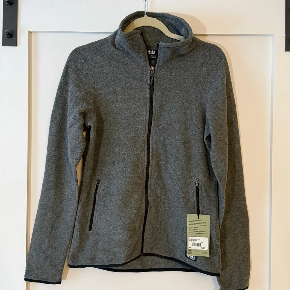 REI Heather Gray Fleece Jacket, NWT